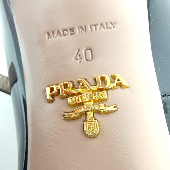 Prada Black Patent Leather Mary Jane Pumps Size EU 40 - Picture 7 of 10